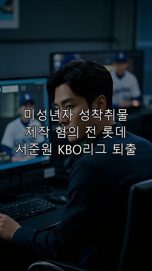 "미성년자 성착취물 제작 혐의, 전 롯데 <b>서준원</b> KBO리그 퇴출!"