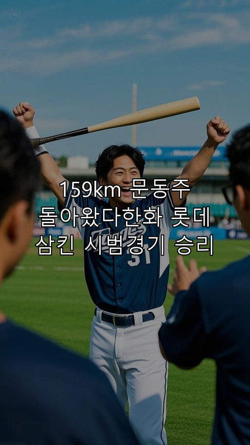 <b>159km</b>! <b>문동주</b> 돌아왔다…한화, 롯데 삼킨 시범경기 승리!