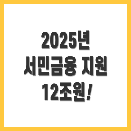  정책서민금융 지원, 12조원 공급 2025년 핵심 내용 정리