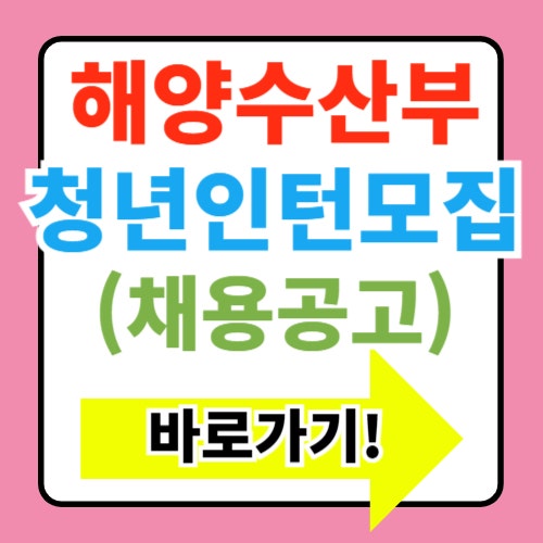  해양수산부 청년인턴모집채용 신청방법 총정리(+면접후기 질문사항)