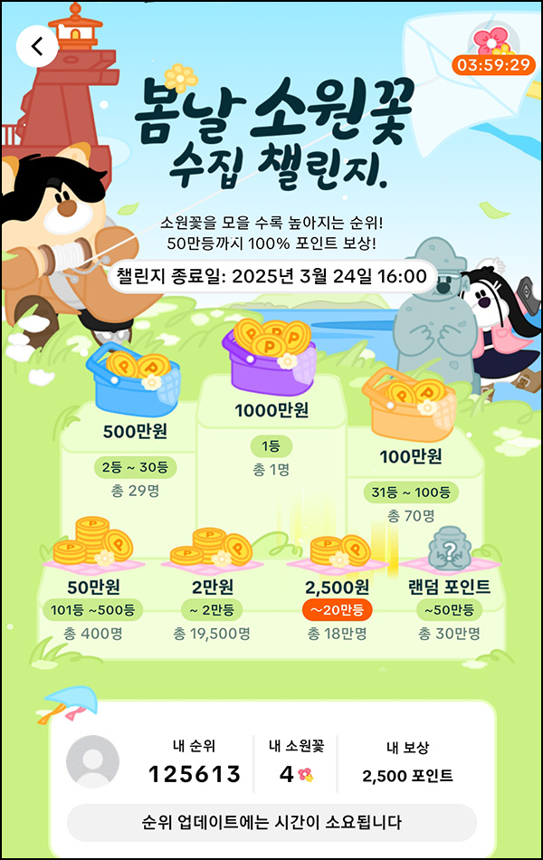 틱톡라이트 봄날 소원꽃 챌린지(2만원 2만명등,총 50만명)전원~03.24 틱톡라이트 봄날 소원꽃 챌린지(2만원 2만명등,총 50만명)전원~03.24