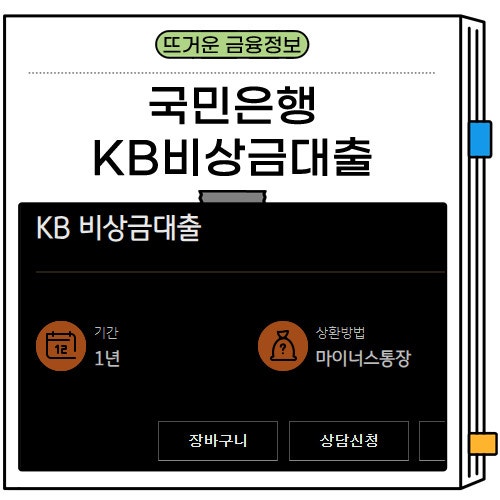 국민은행 KB 비상금대출 1금융 신청 조건 및 해지 방법