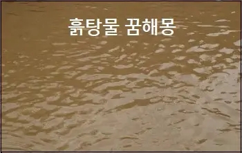 흙탕물 꿈 해몽 흙탕물이 흐르는꿈 흙탕물에 빠지는 꿈 참고하세요