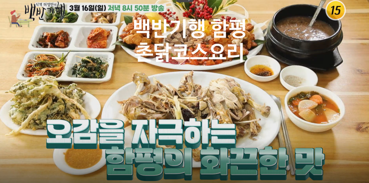 <b>백반기행</b> 함평촌닭코스요리맛집 <b>차주영</b>방문식당촬영지 시골집