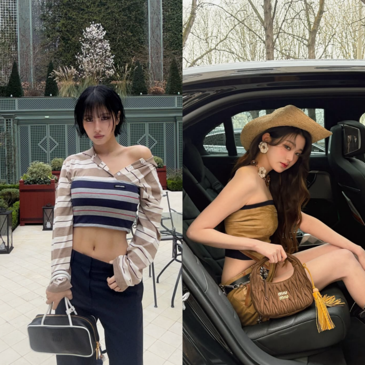 확신의 미우걸 장원영 모모 미우미우 가방?