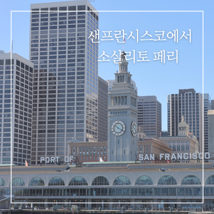  샌프란시스코에서 소살리토가는법 페리빌딩 위치 시간표 가격