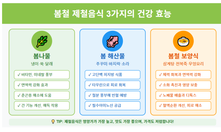   봄철 건강 책임지는 봄 제철음식 7가지! 활력 넘치는 봄나기 비법 (3월, 4월, 5월)