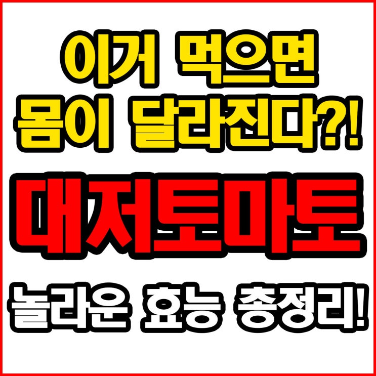   대저토마토, 이거 먹으면 몸이 달라진다?! 놀라운 효능 총정리! 
