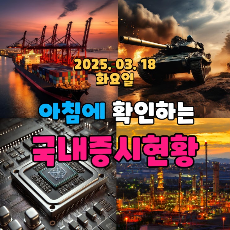  2025년 3월 18일 (화) 주요 증시 및 스케줄 (반도체, 조선, 방산, 전력 살아나기 시작한 주식시장 남은 변수 FOMC, 윤석열 탄핵선고)
