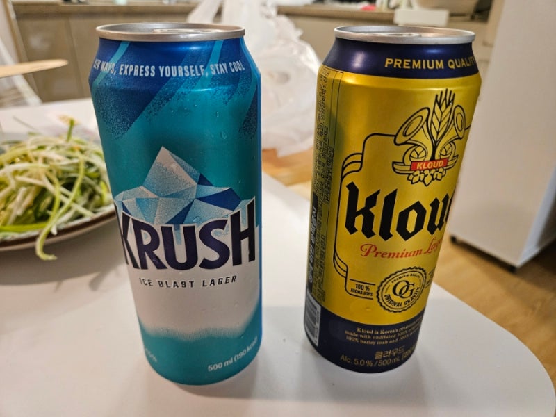 클라우드 리뉴얼, 크러쉬(크러시) 맥주 비교 간단후기