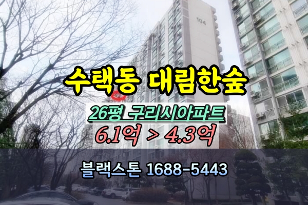  수택동 대림한숲 아파트 경매 26평 [2024타경72322]