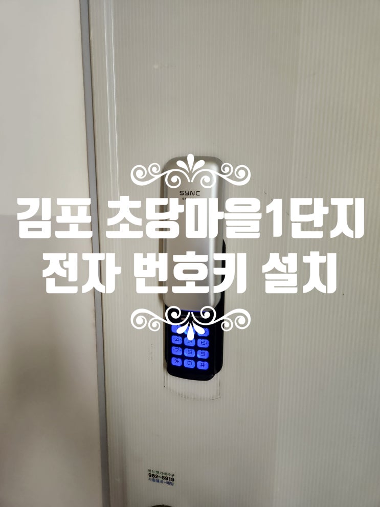  김포 장기동 열쇠 초당마을1단지아파트 도어락 교체! 전자 번호키 설치