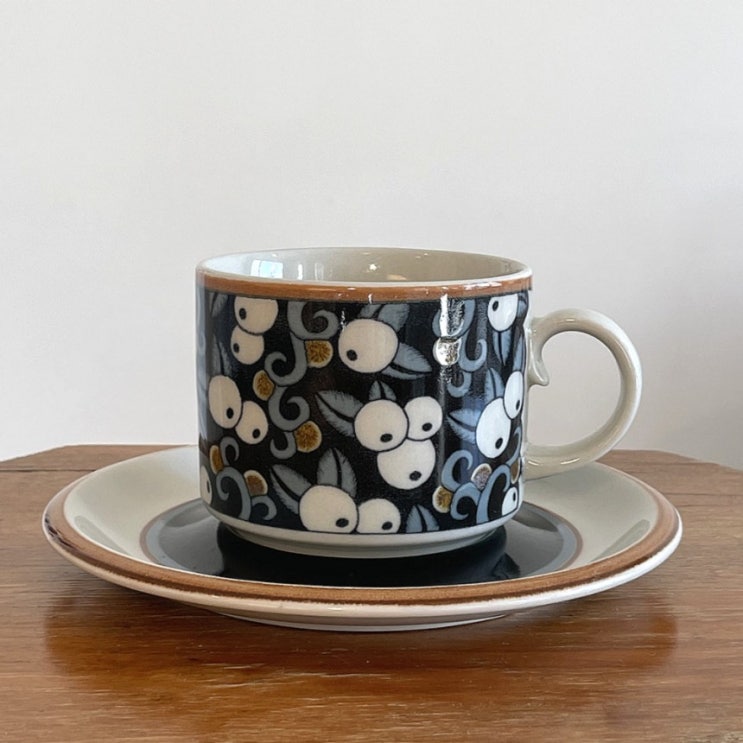   아라비아핀란드 Arabia Finland 타이카 Taika Mustikka Tea Cup Set