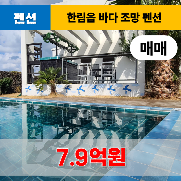  《제주도펜션매매》 한림읍 바다 조망 펜션 매매