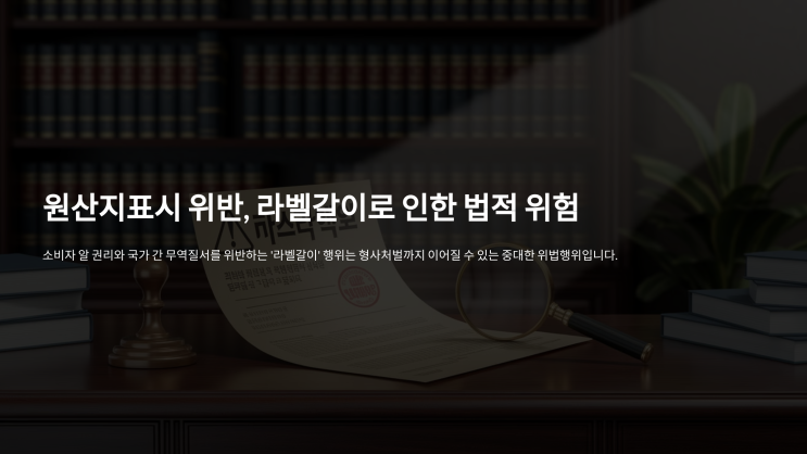  라벨갈이(원산지표시위반)의 법적 이해와 대응전략