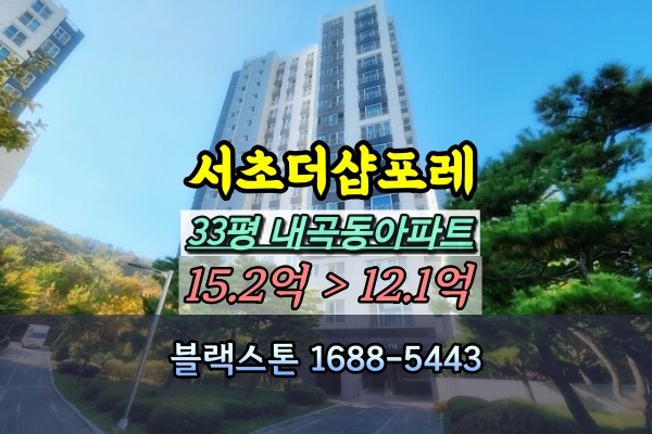  서초더샵포레 경매 33평 114동 내곡동아파트 [2024타경120478]