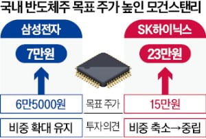 모건스탠리, 삼성전자·하이닉스 목표가 올렸다 모건스탠리, 삼성전자·하이닉스 목표가 올렸다