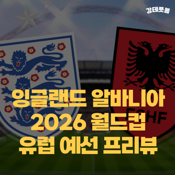 잉글랜드 알바니아, 2026 <b>월드컵 예선</b> (유럽 K조) 승부 예측