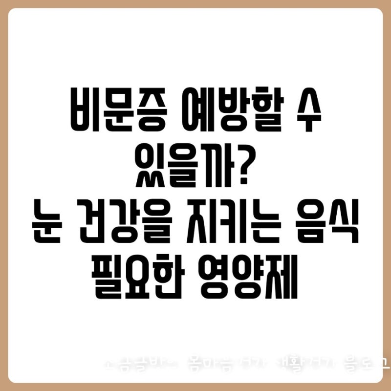 비문증(날파리증) 예방 방법, 좋은 음식 영양제 추천