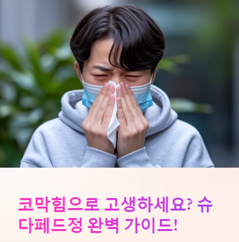  슈다페드정 효과, 복용법, 주의사항 및 부작용 분석!