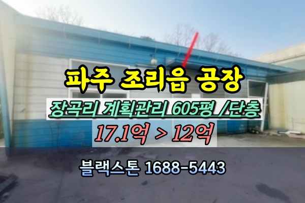  파주시 조리읍 공장 경매 장곡리 600평 [2024타경63396]