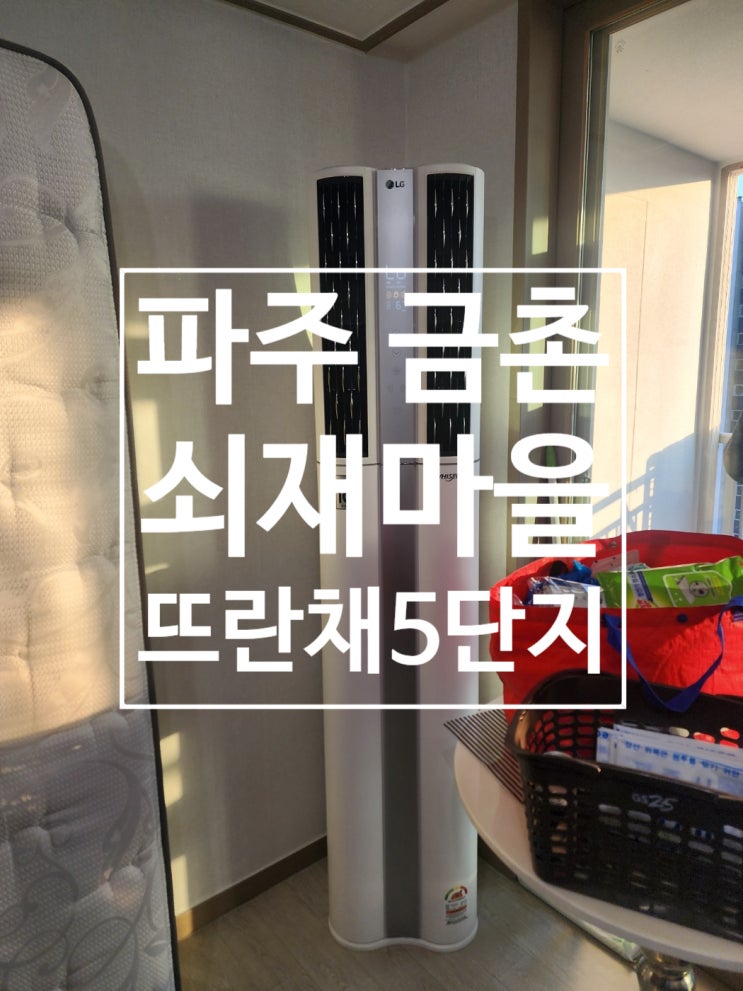  파주시 금촌 쇠재 마을 뜨란채 5단지 엘지 듀얼 스탠드 이사 설치