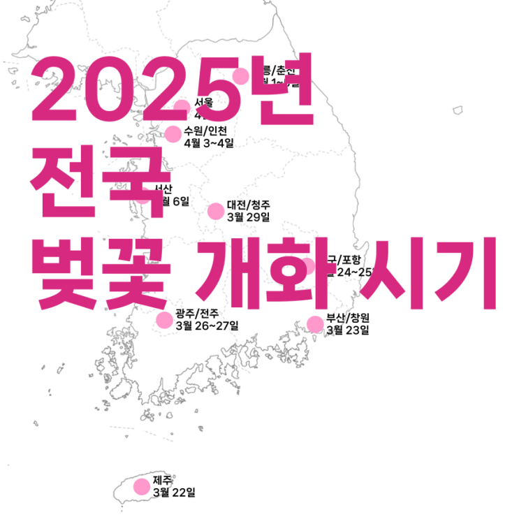  2025 전국 벚꽃 개화 시기 총정리 – 올해는 언제, 어디서 벚꽃을 볼 수 있을까?