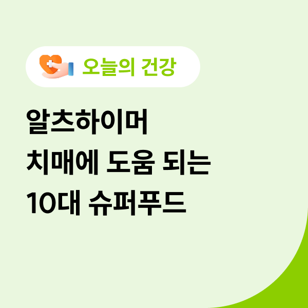  알츠하이머 치매에 도움 되는 10대 슈퍼푸드(+레시피)