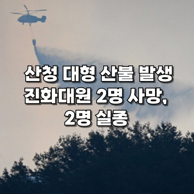 <b>산청 산불</b> 진화대원 2명 사망,“<b>강풍</b>에 고립” 실종자 2명... 