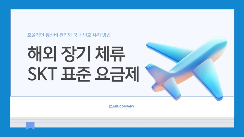 SKT 표준 요금제 : 해외 장기체류도 인증 걱정 없이 번호 유지하기