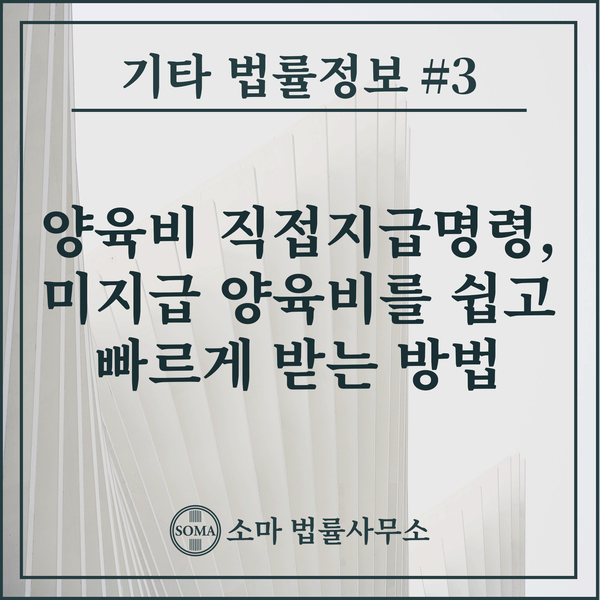  양육비 직접지급명령, 미지급 양육비를 쉽고 빠르게 받는 방법
