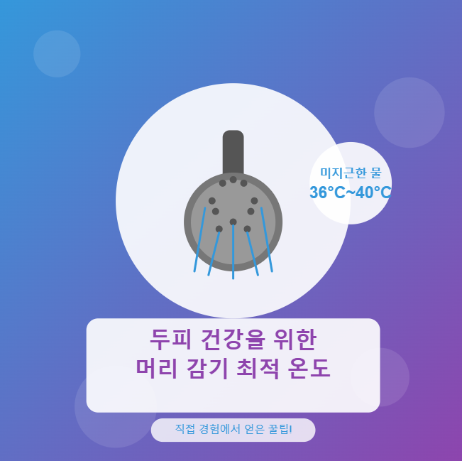 두피 건강을 위한 머리 감기 샴푸 최적 온도! 이것만 바꿔도 두피가 달라져요  (탈모 고민)