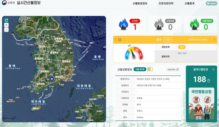 경남 산청 <b>산불</b>: <b>현황</b>과 대응