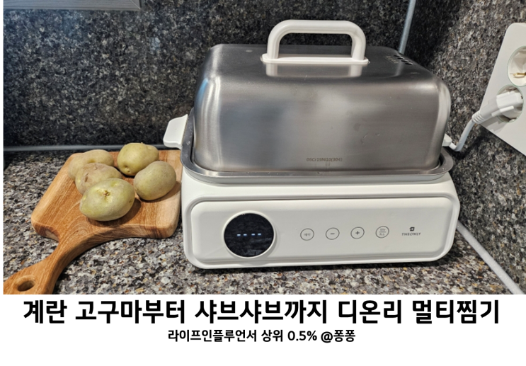  주방용품 소형 가전 디온리 스테인리스 멀티 스티머 샤브샤브 고구마 찜기 유아간식 계란 삶는 기계