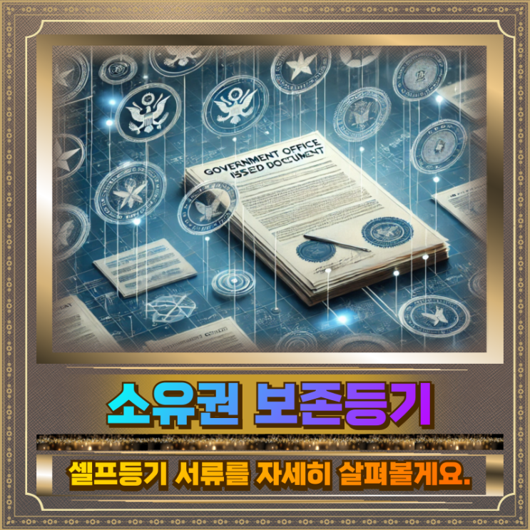  소유권보존등기 셀프 서류 뜻