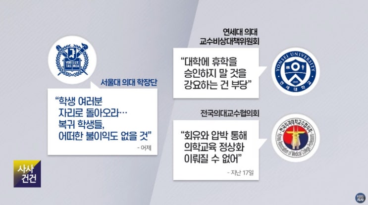 KBS시사 사사건건. 미복귀 <b>의대생</b>들, 대량 <b>유급</b>과 <b>제적</b>?