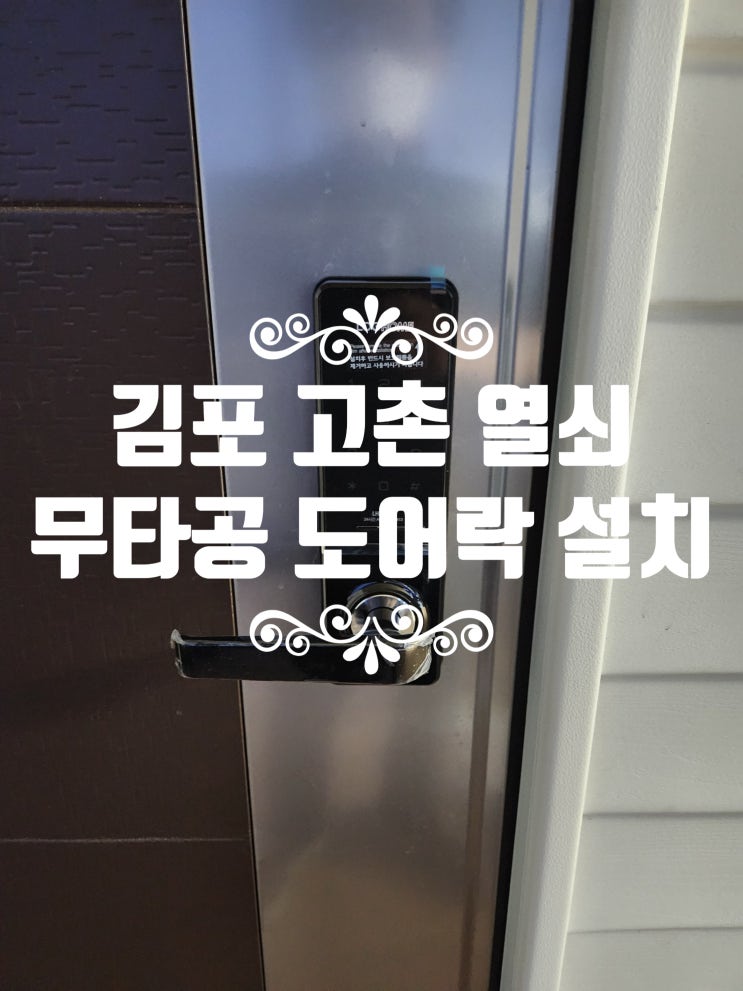  김포 고촌 열쇠 출장! 주택 집 현관에 무타공 도어락 신규 설치