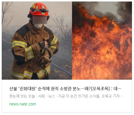 [뉴스] 산불 '진화대원' 순직에 현직 소방관 분노…왜?[오목조목]
