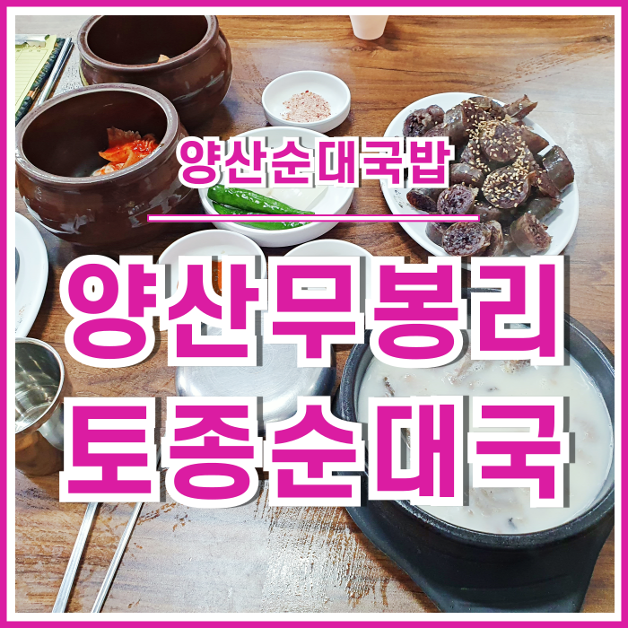  [일상] 양산부산대병원 앞 무봉리토종순대국 다녀온 일