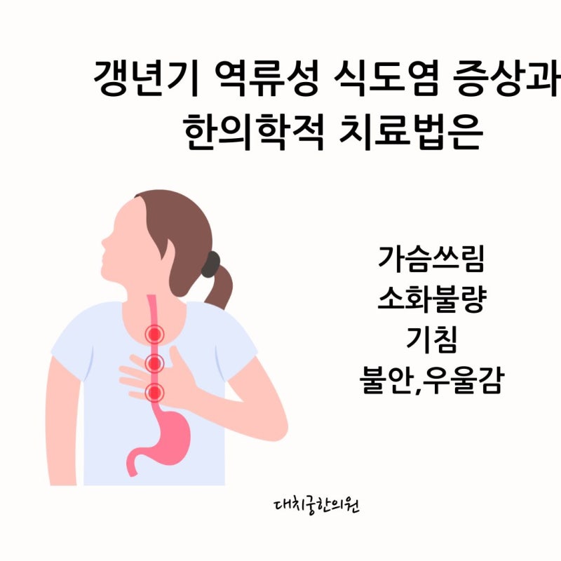 갱년기 역류성 식도염 증상과 한의학적 치료법은?