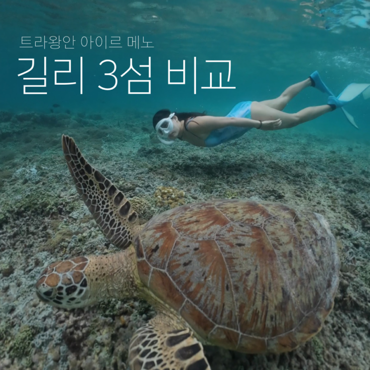  [길리] 트라왕안, 메노, 아이르 어디가 좋을까? 3섬 비교 및 특징 총정리