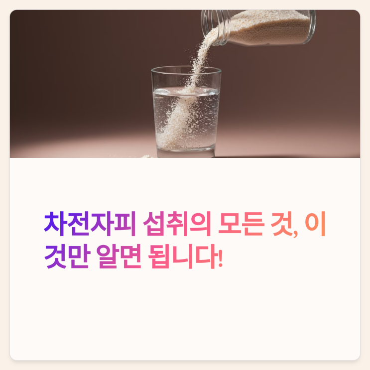  차전자피의 모든 것: 효과적인 복용법부터 알아두어야 할 주의점까지