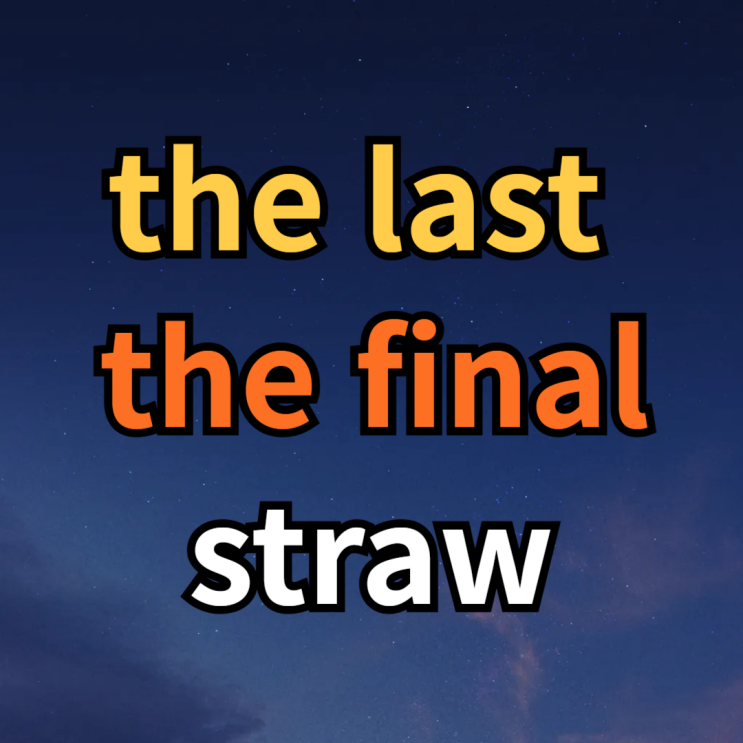  재밌는 영어 관용구 the final straw / the last straw 뜻 예문
