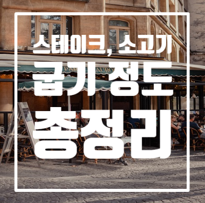소고기 스테이크 굽기 정도 레어 미디엄 미디엄웰던 차이 익히는 법
