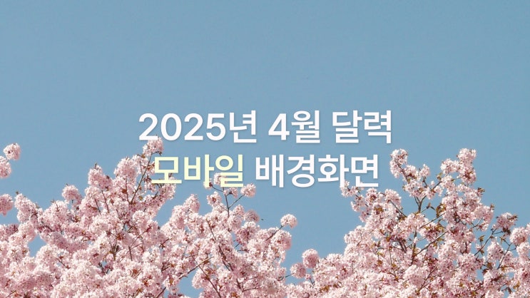  2025년 4월 달력 아이폰 16 pro max 화사한 배경화면 6종