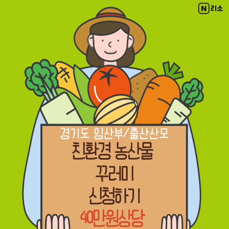  경기도 임산부 혜택 친환경 농산물 꾸러미 총 40만원 상당 지원 신청 방법