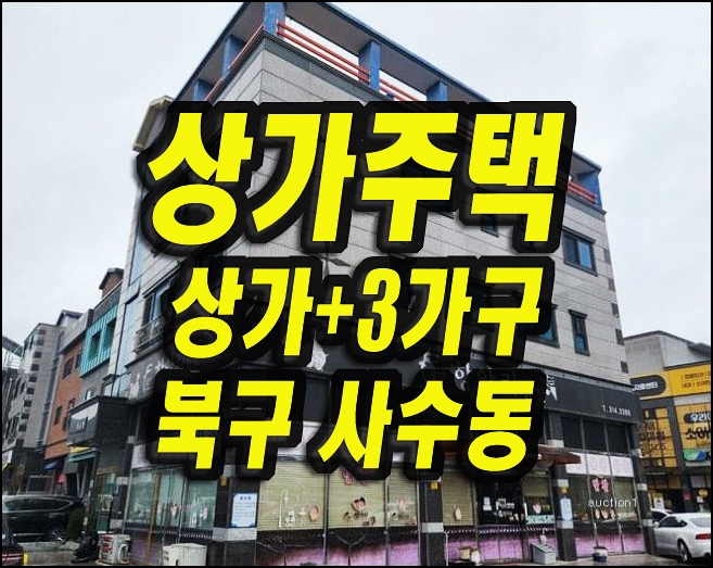  대구상가주택경매 북구 사수동 파크빌 상가+주택3가구
