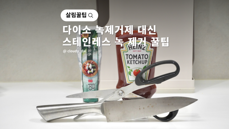 다이소 녹제거제 대신 가위 스테인레스 스텐 녹제거 방법