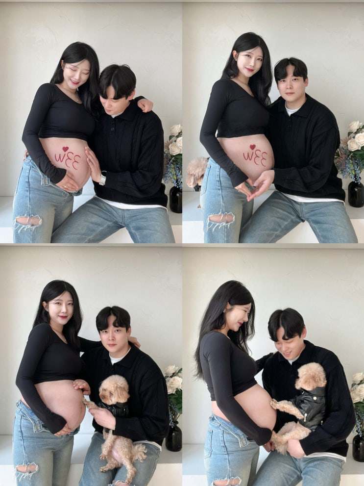  33주 셀프만삭사진 김포 자연광 오프닝스튜디오 애견동반가능