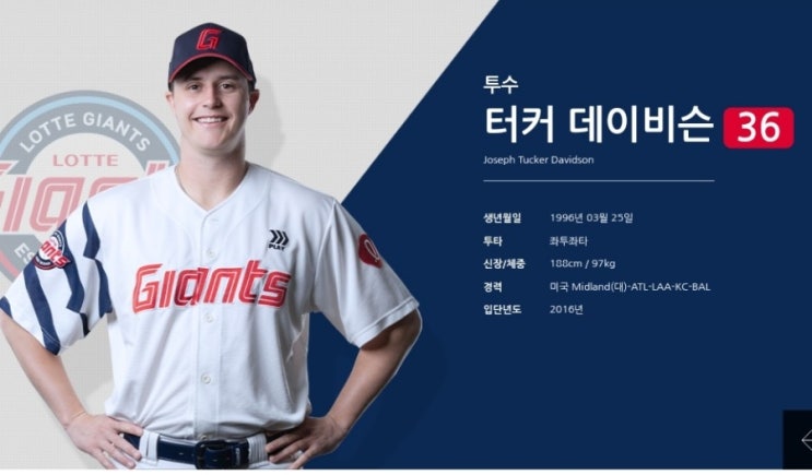 <b>롯데</b> 터커 데이비슨 KBO <b>데뷔전</b> 완벽투! 150km 강속구... 